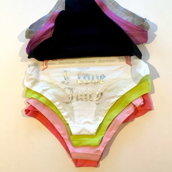 Juicy Couture Intimates 7 Pack Logo Panties Multicolor L New - Picture 4 of 9